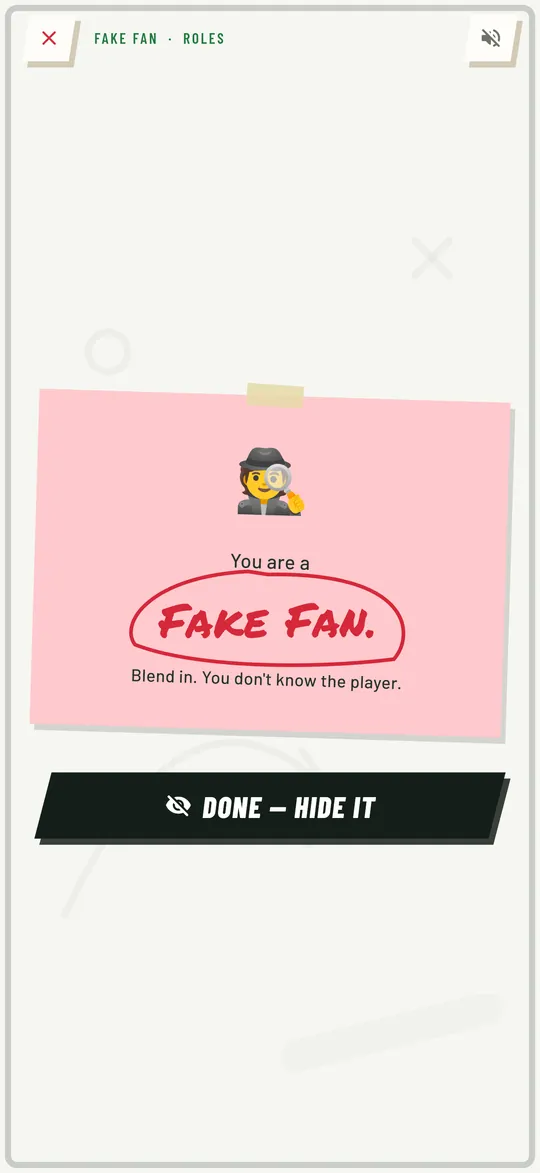 Fake Fan impostor party game