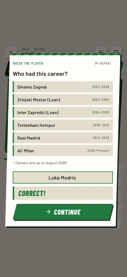 Quiz Match: guess the player by their career