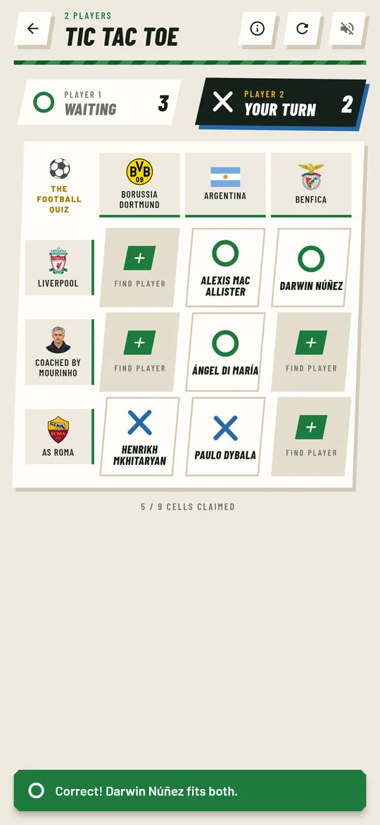 Tic Tac Toe football grid